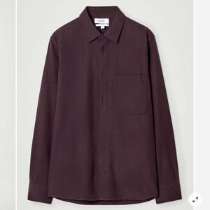 COS RELAXED BRUSHED COTTON-BLEND SHIRT- XL